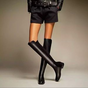 Stuart Weitzman Black Over-the-Knee Leather Boots